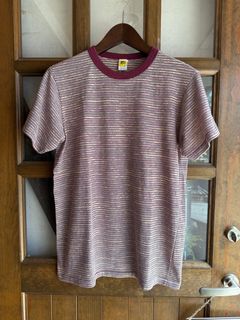 LATE 90's DEADSTOCK STRIPE TEE / マルチボーダーTシャツ / バーガンディー