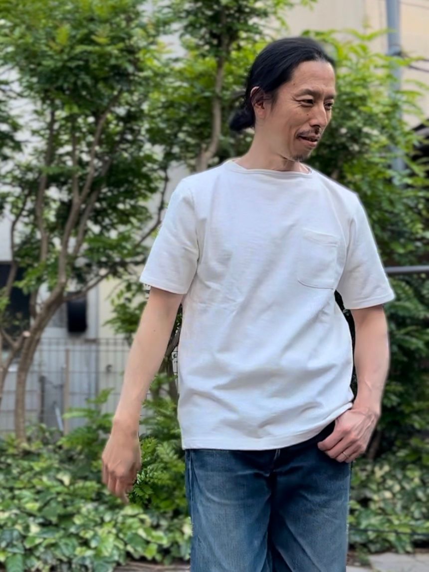 te001SSPK / HDCS ポケットTシャツ / 半袖バスクシャツ / ナチュラル