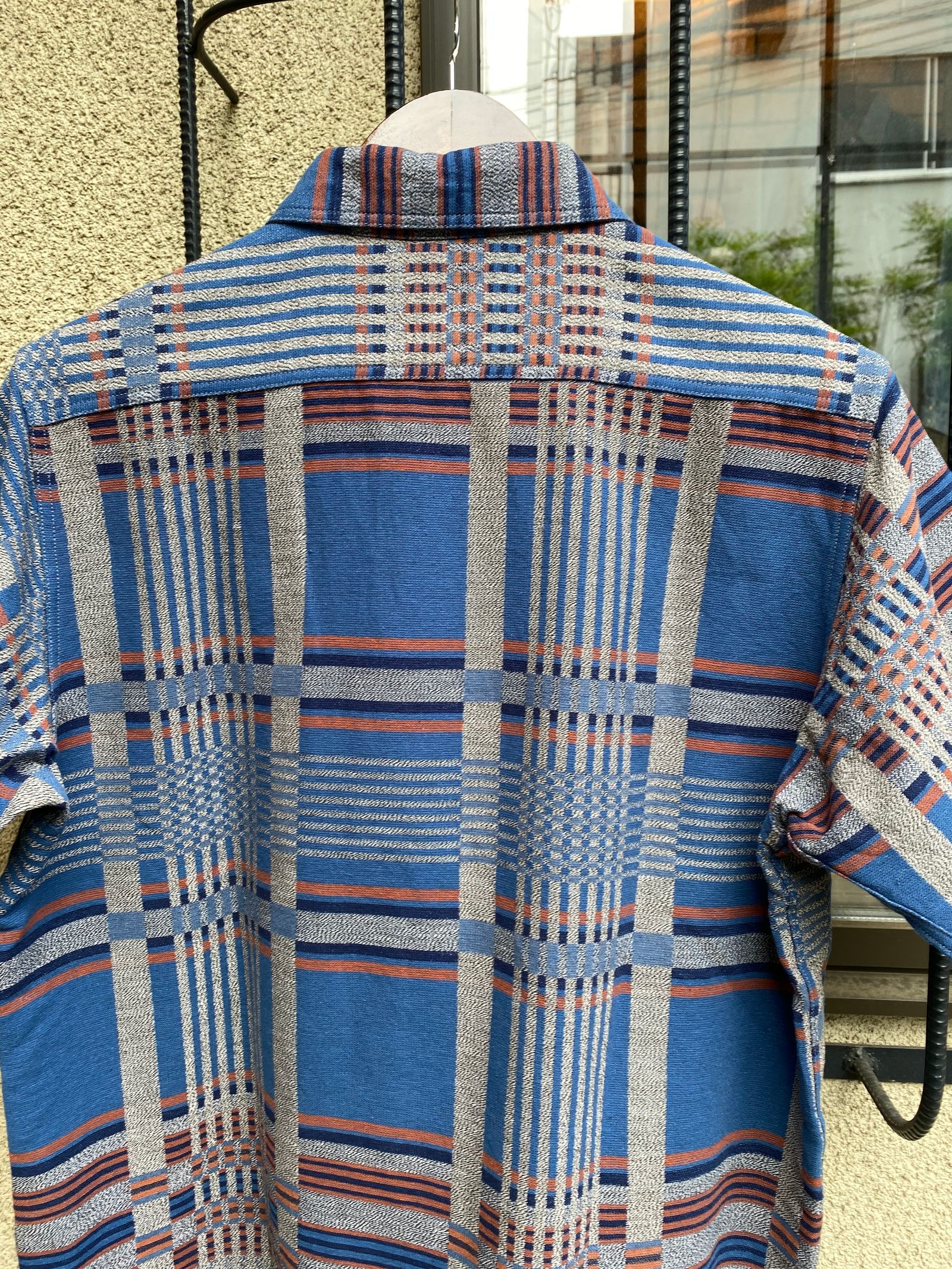 シュガーケーン / TWIST MOCK DOBBY CHECK S/S WORK SHIRT / 半袖ワークシャツ / チェックシャツ / ブルー