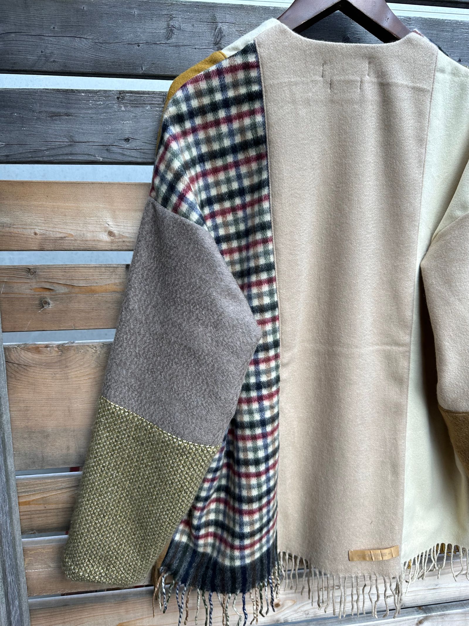 EDGE CARDIGAN / カシミヤマフラーリメイクカーディガン / ブラウン②