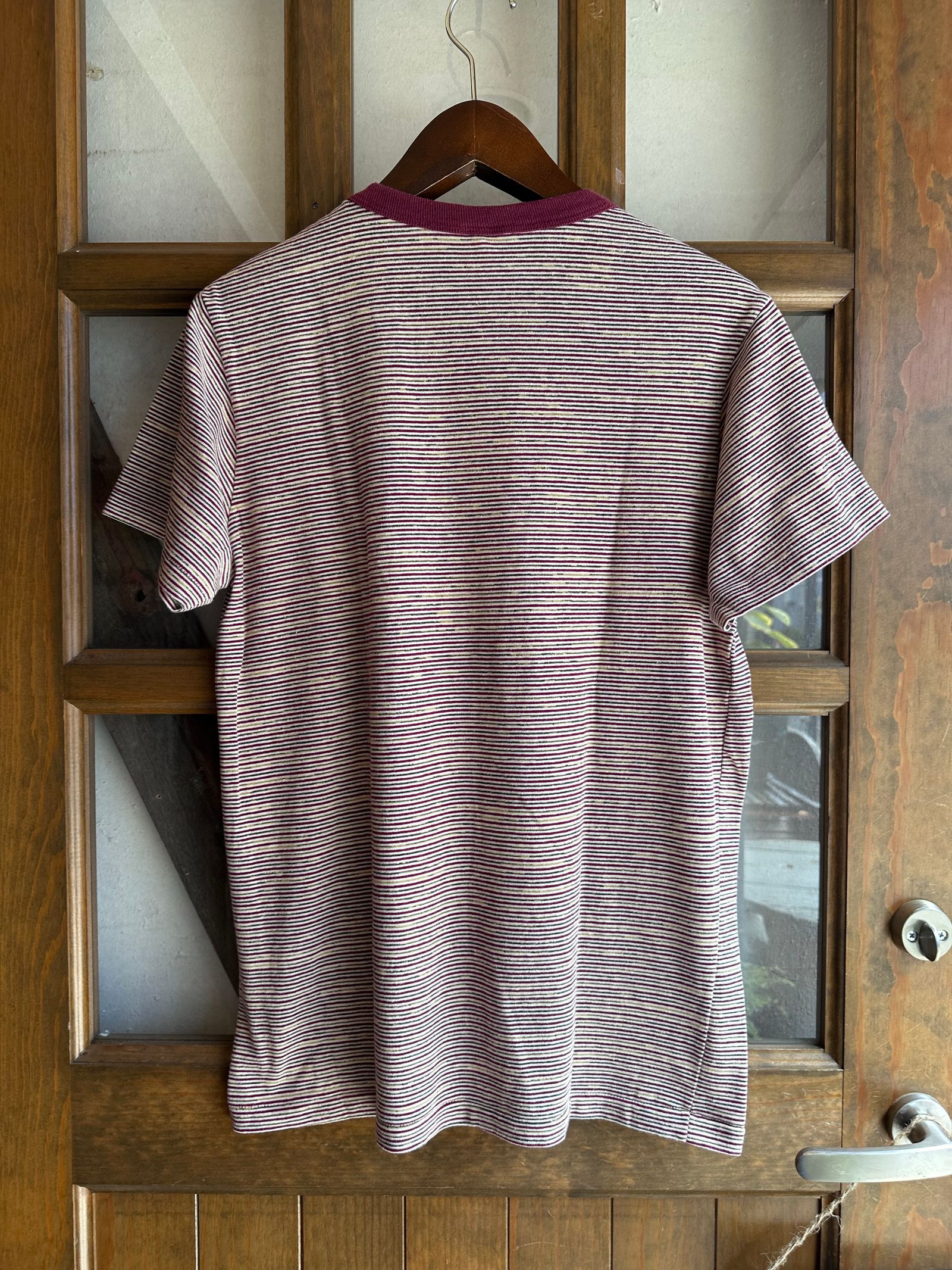 LATE 90's DEADSTOCK STRIPE TEE / マルチボーダーTシャツ / バーガンディー