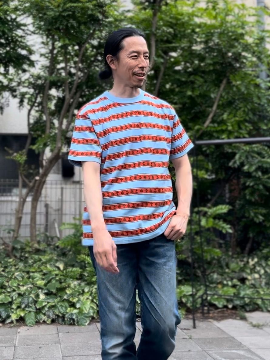 SC77706 / アンカーモチーフジャガード 半袖Tシャツ / サックス