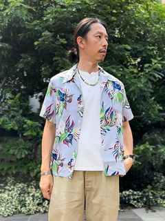 DK39036 / SPECIAL EDITION “SACRED GARDEN”  半袖レーヨンシャツ / アロハシャツ / ハワイアン / スペシャル / グレー(115)