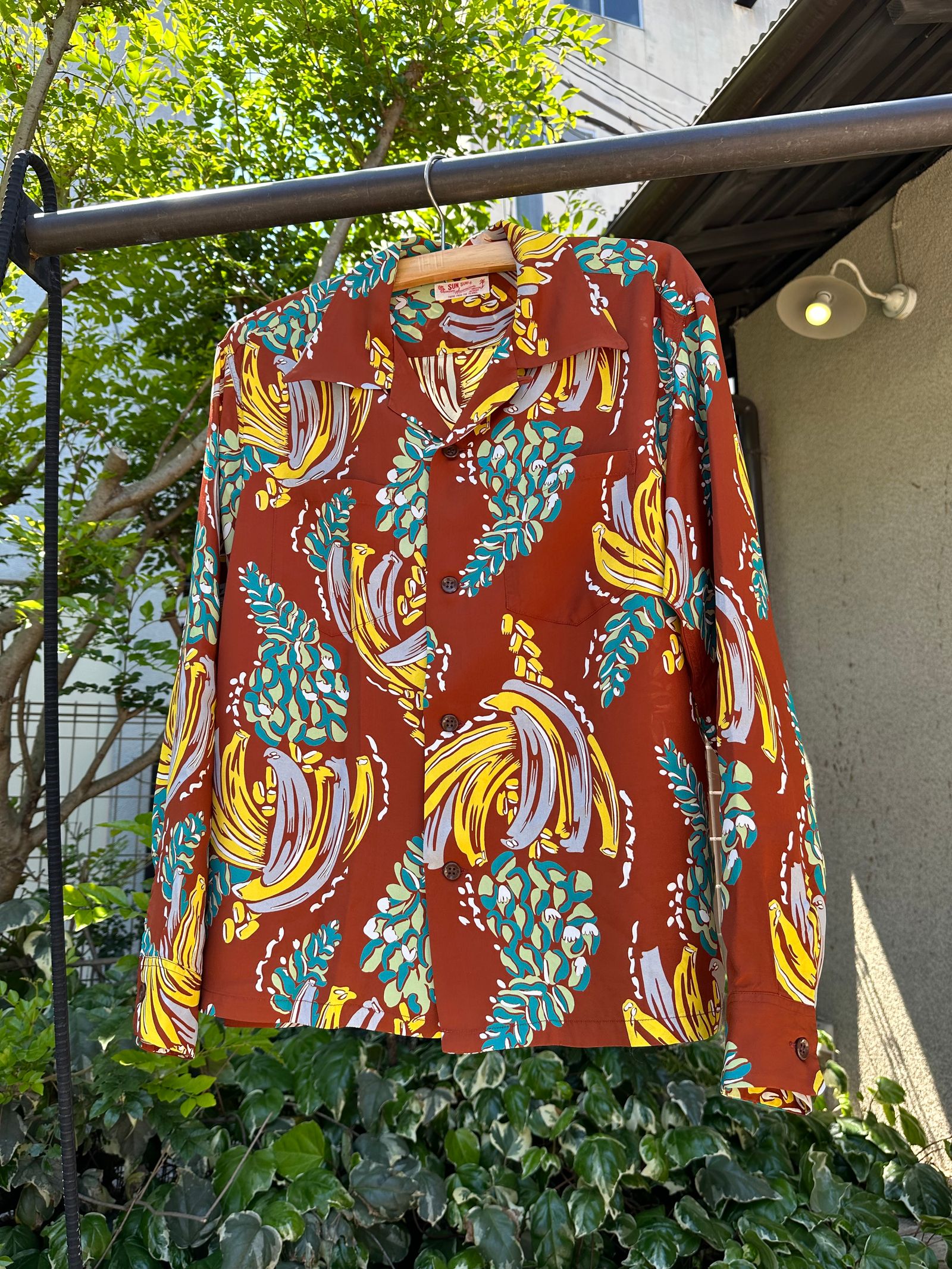 SUN SURF - ALOHA SHIRT/ BANANA HARVEST L/S RAYON SHIRT / バナナ柄 ...