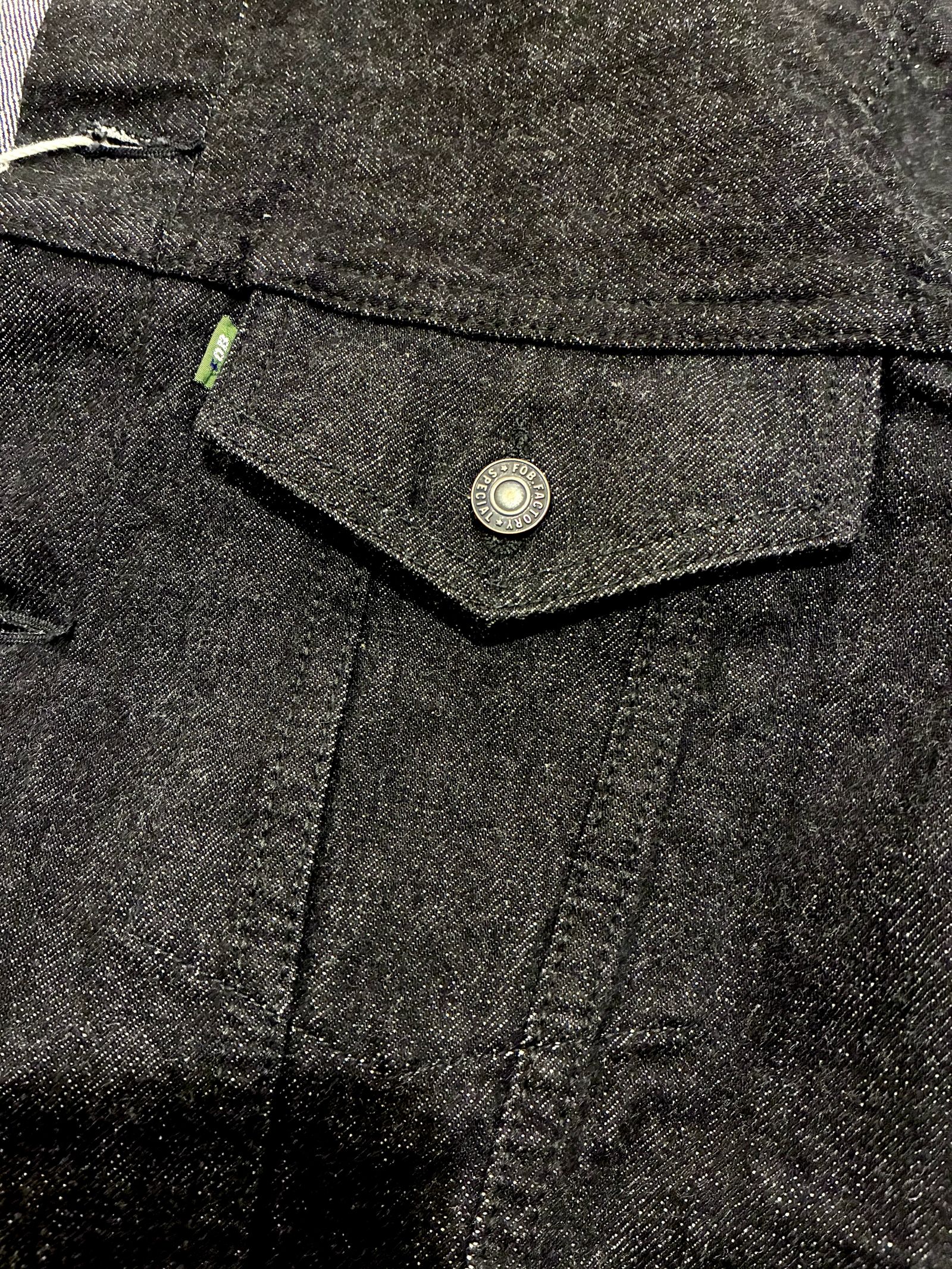 FOBファクトリー / F2444 SELVEDGE DENIM 3rd JKT / セルビッジデニム3rd ジャケット / ブラックデニム