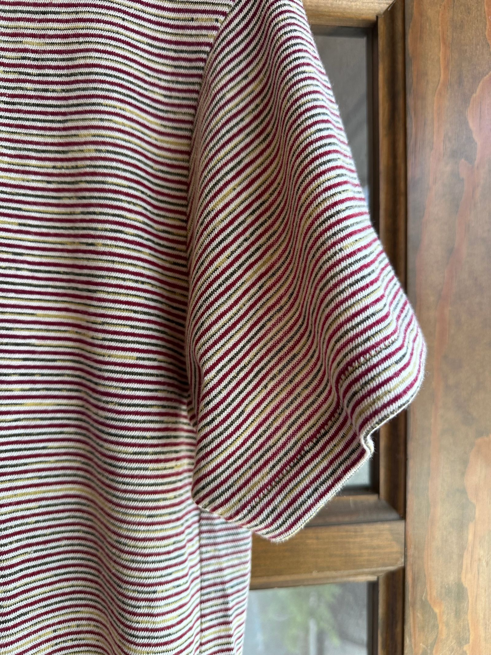 LATE 90's DEADSTOCK STRIPE TEE / マルチボーダーTシャツ / バーガンディー