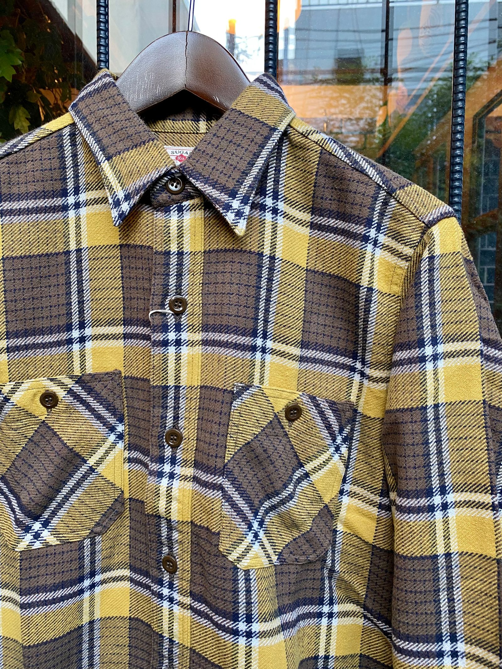TWILL CHECK L/S WORK SHIRT / ヘビーネルワークシャツ / ネルシャツ / チェックシャツ / SC28741 / ブラウン
