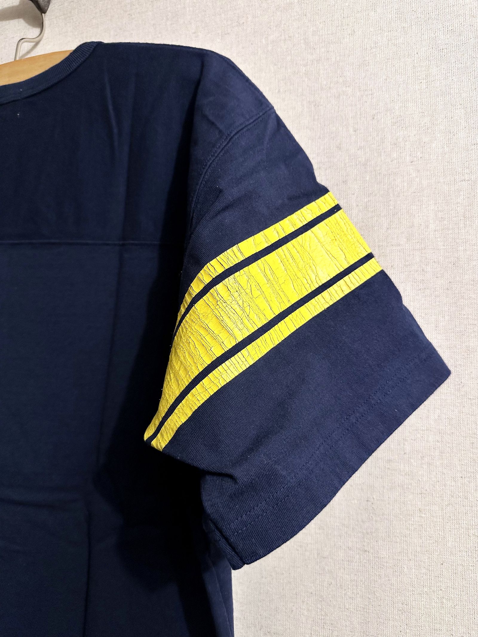 WHITESVILLE / ホワイツビル 14/- HALF SLEEVE FOOTBALL T-SHIRT  W/PRINT/ ナンバリング半袖フットボールTシャツ / WV79156 ネイビー(128)