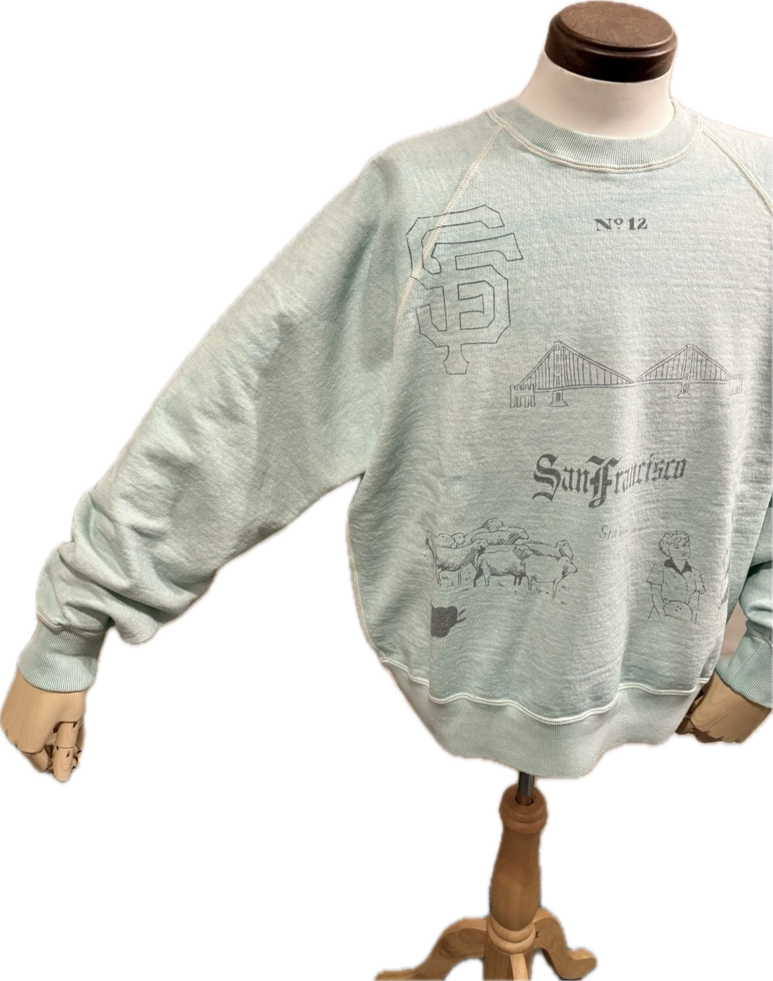 No,10 Crew(Sanfransisco) クルーネックスウェット サンフランシスコ / サックス / UNISON SPECIAL ユニゾンスペシャル