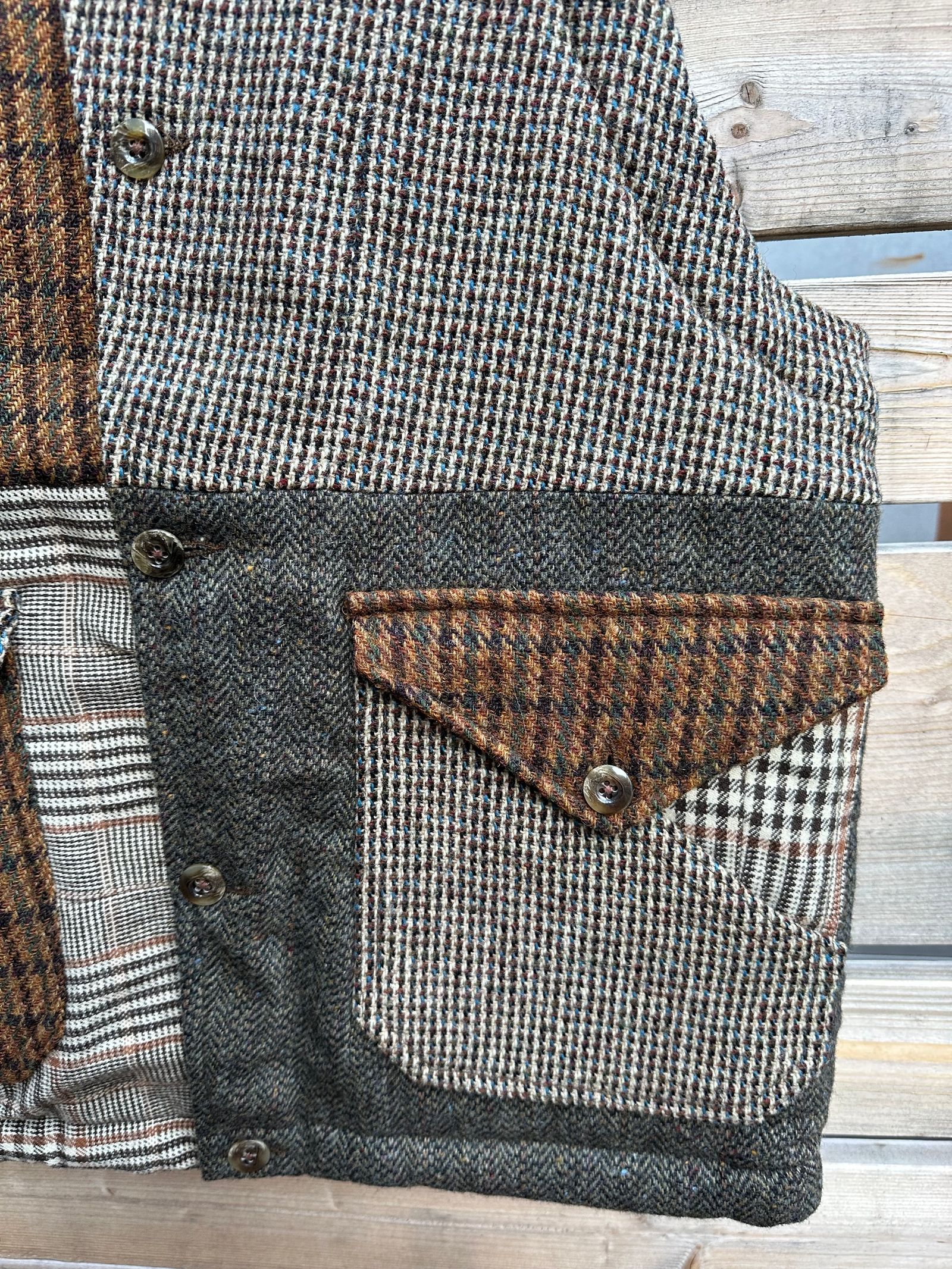 ARTISAN VEST / アルチザンベスト / リバーシブル / ツイード / ブラウンM