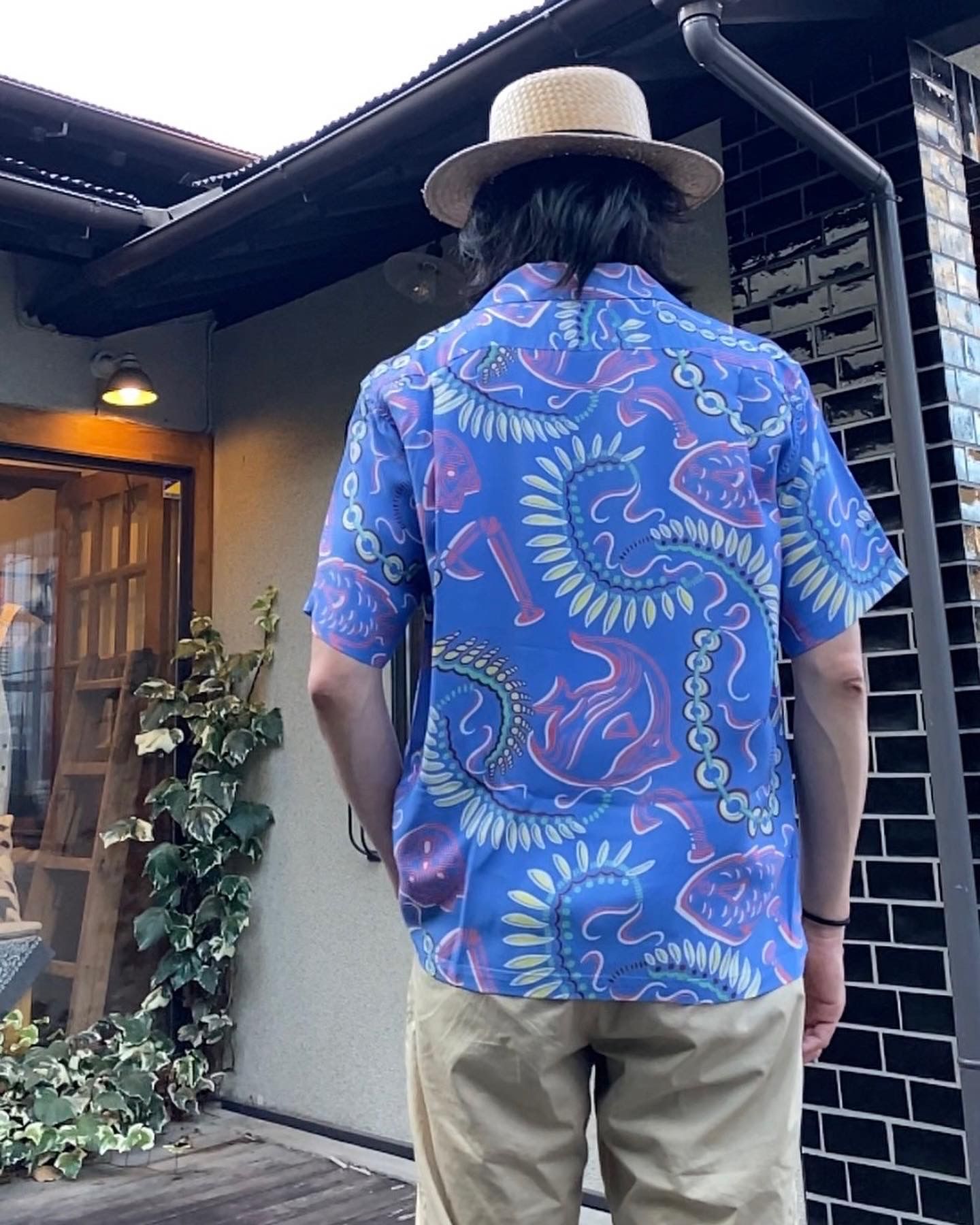 PARADISE PICTOGRAPH /半袖レーヨンシャツ / アロハシャツ / ハワイアン / SS38811 / ブルー(125)