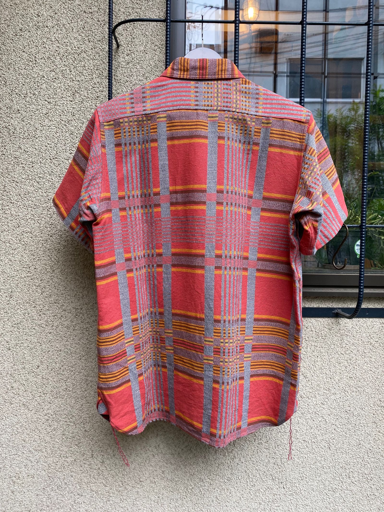 シュガーケーン / TWIST MOCK DOBBY CHECK S/S WORK SHIRT / 半袖ワークシャツ / チェックシャツ / レッド