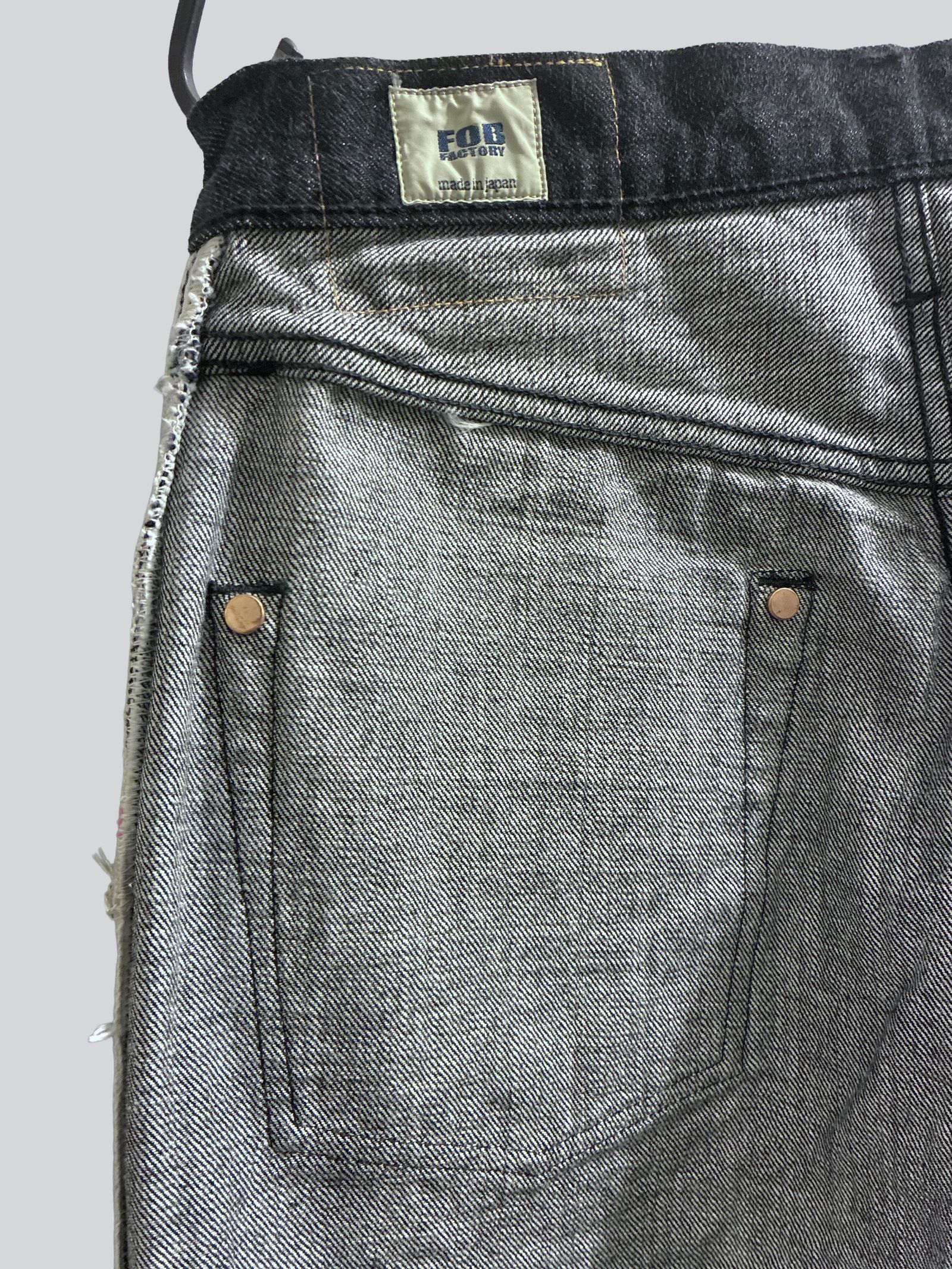 FOBファクトリー / F153 SELVEDGE DENIM TAPERED 5P / セルビッジデニム テーパード5P / ブラックデニム