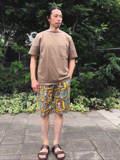 SUN SURF by Masked Mabel / ISLAND WOODCUT / コットンリネンショーツ / ショートパンツ / SS51838