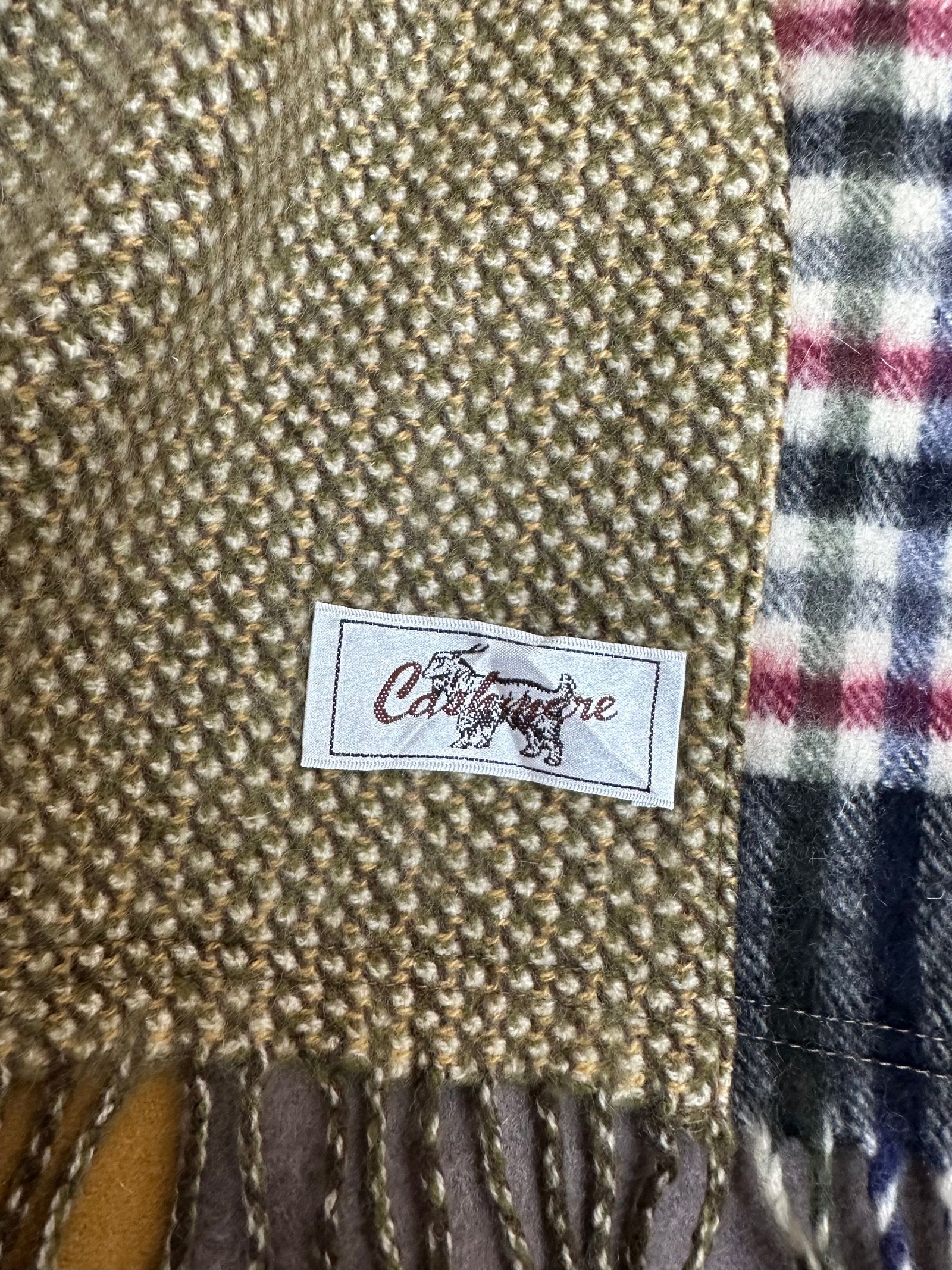 EDGE CARDIGAN / カシミヤマフラーリメイクカーディガン / ブラウン②