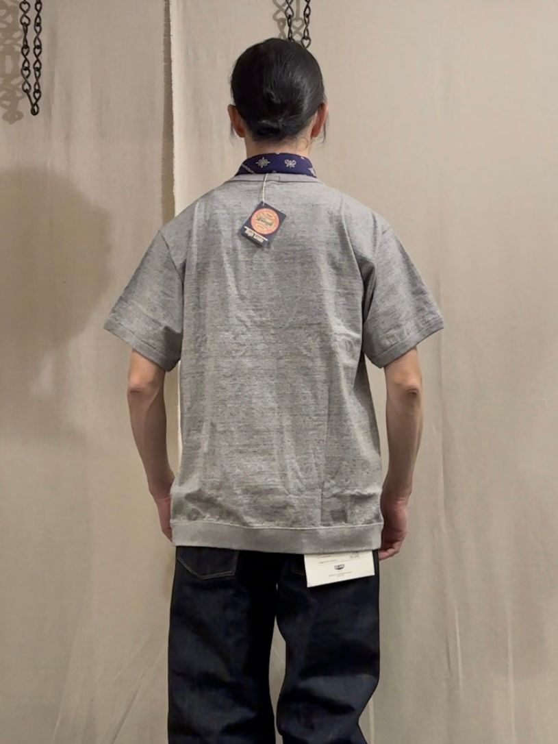 WHITESVILLE / ホワイツビル 14/- HALF SLEEVE RIB T-SHIRT / 半袖リブTシャツ / WV79147 ヘザーグレー(113)