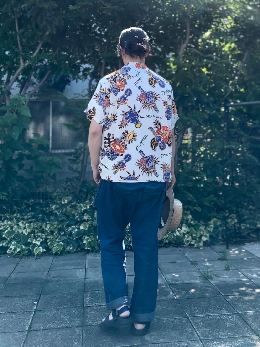 ALOHA SHIRTS “HAWAII MUSICAL”  /半袖レーヨンシャツ / アロハシャツ / ハワイアン / ウクレレ柄 / SS39018 / オフホワイト (105)