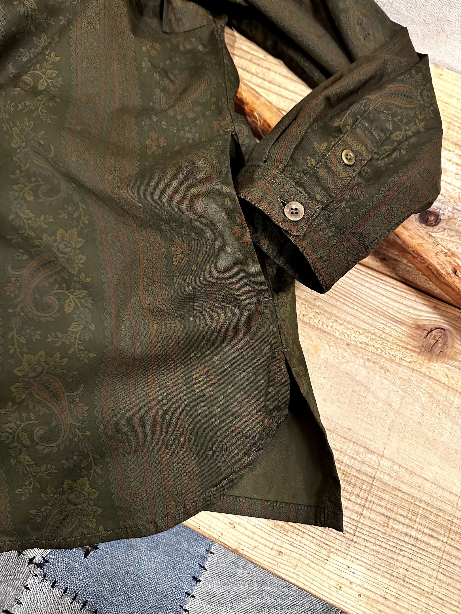 ナスングワム / ARTISAN SHIRT JACKET / バンドカラーシャツ / オリーブ