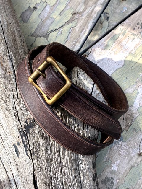 レザーギャリソンベルト ナロー / ブラック / ヴァスコ