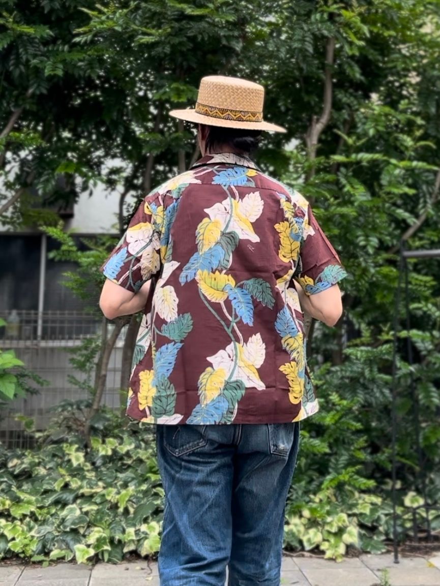 ALOHA SHIRT / “MONSTERA” / コットンリネン / 半袖オープンシャツ / モンステラ / アロハシャツ / ハワイアン / DK39093 / ブラウン(138)