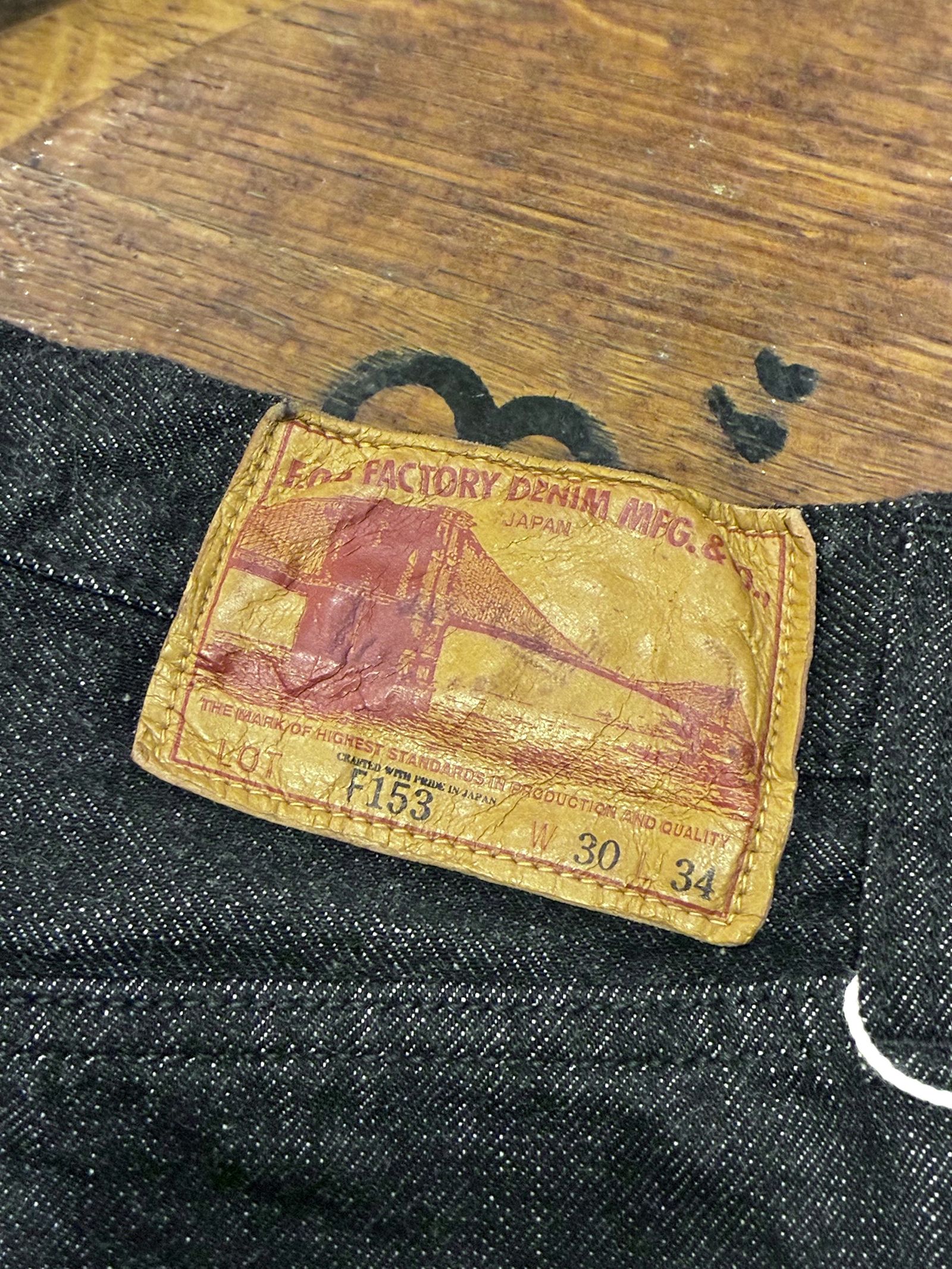FOBファクトリー / F153 SELVEDGE DENIM TAPERED 5P / セルビッジデニム テーパード5P / ブラックデニム
