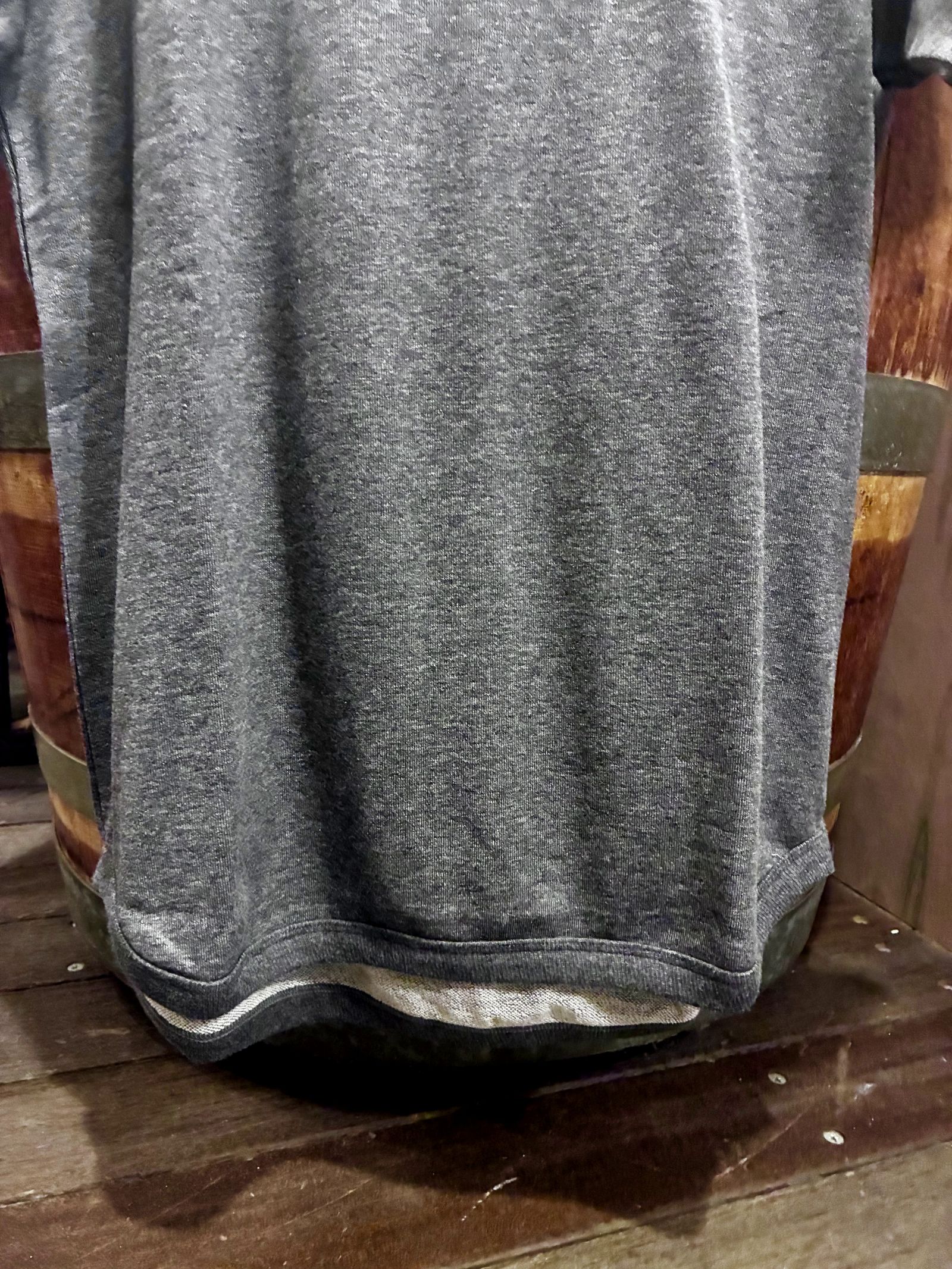 ミニ裏毛半袖リブTシャツ チャコール
