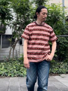SC77705 / スターモチーフジャガード 半袖Tシャツ / ブラウン