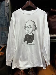 “William Shakespeare" / ウィリアム・シェイクスピア / ロングスリーブTシャツ / ホワイト