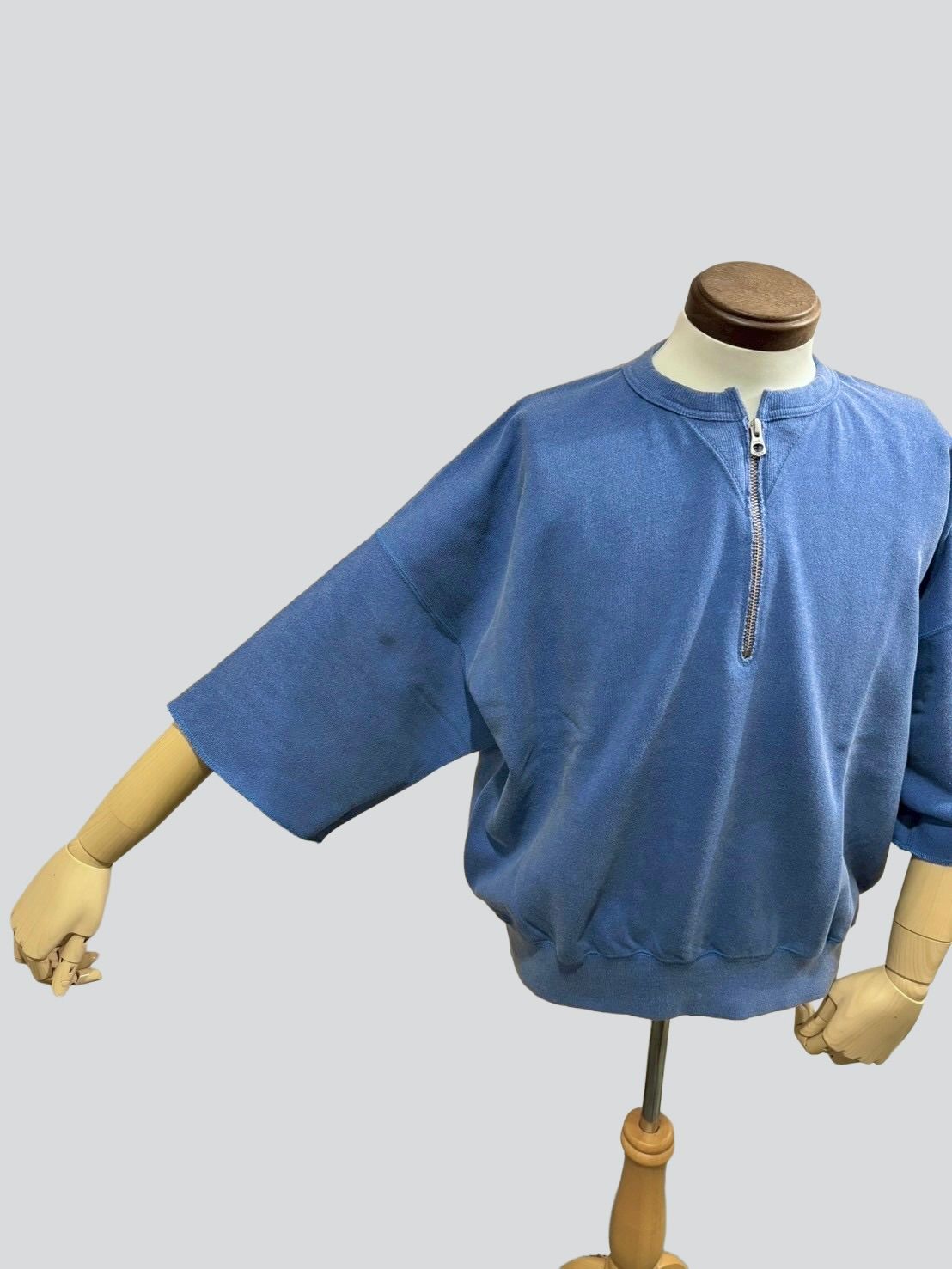 LW Half Zip Chop Sleeve / ハーフジップ 半袖スウェット / ブルー / ユニゾンスペシャル