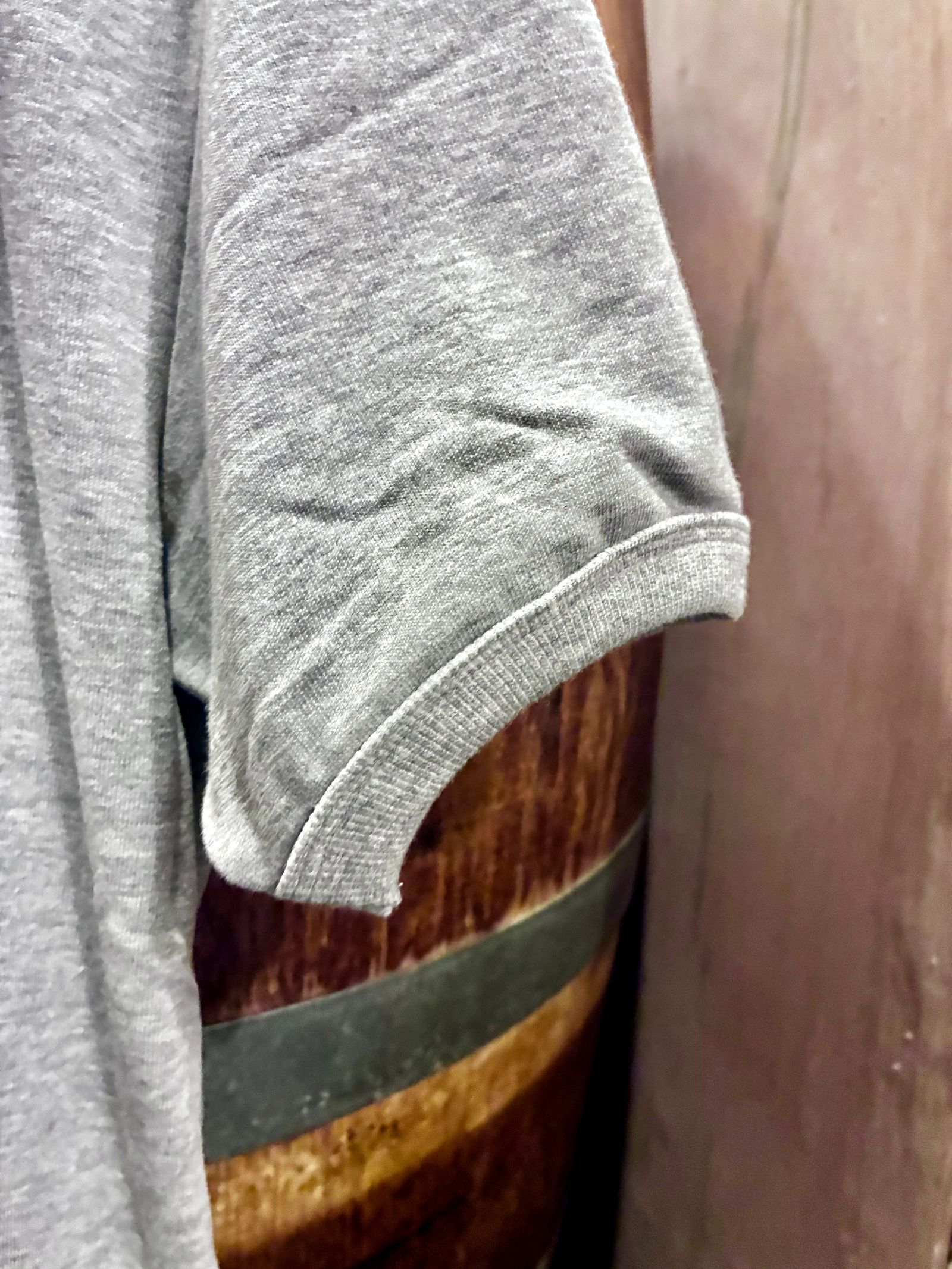 ミニ裏毛半袖リブTシャツ ヘザーグレー