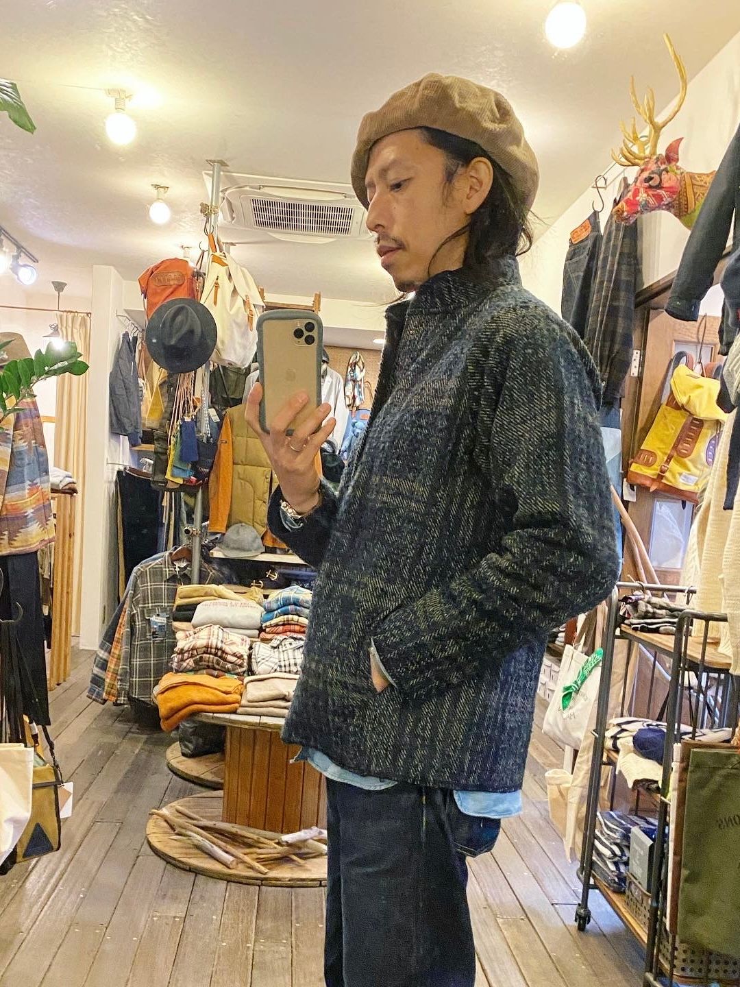 NARO / ウールチェックプルオーバージャケット