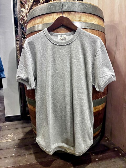 ミニ裏毛半袖リブTシャツ ヘザーグレー