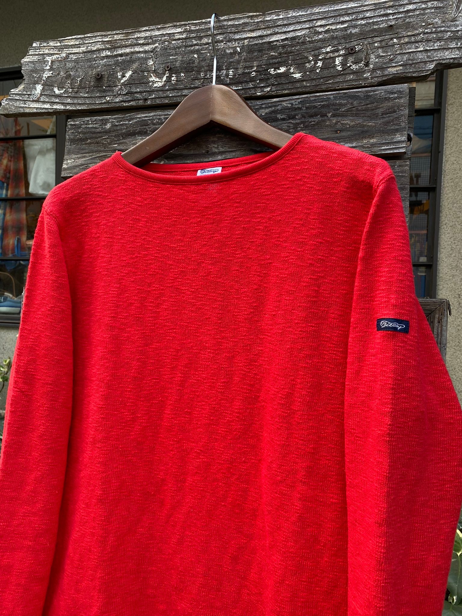 te002 TIEASY ORIGINAL BOATNECK SHIRT  / オリジナルボートネックシャツ / OLD RED
