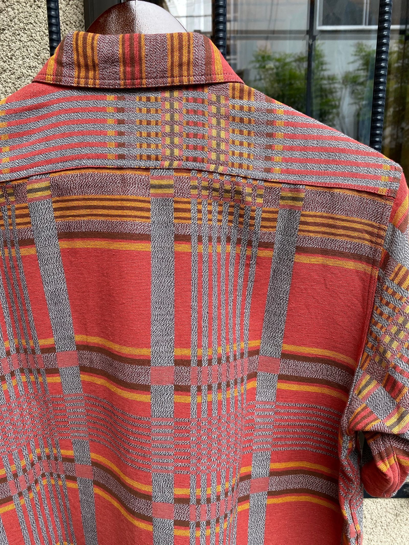 シュガーケーン / TWIST MOCK DOBBY CHECK S/S WORK SHIRT / 半袖ワークシャツ / チェックシャツ / レッド
