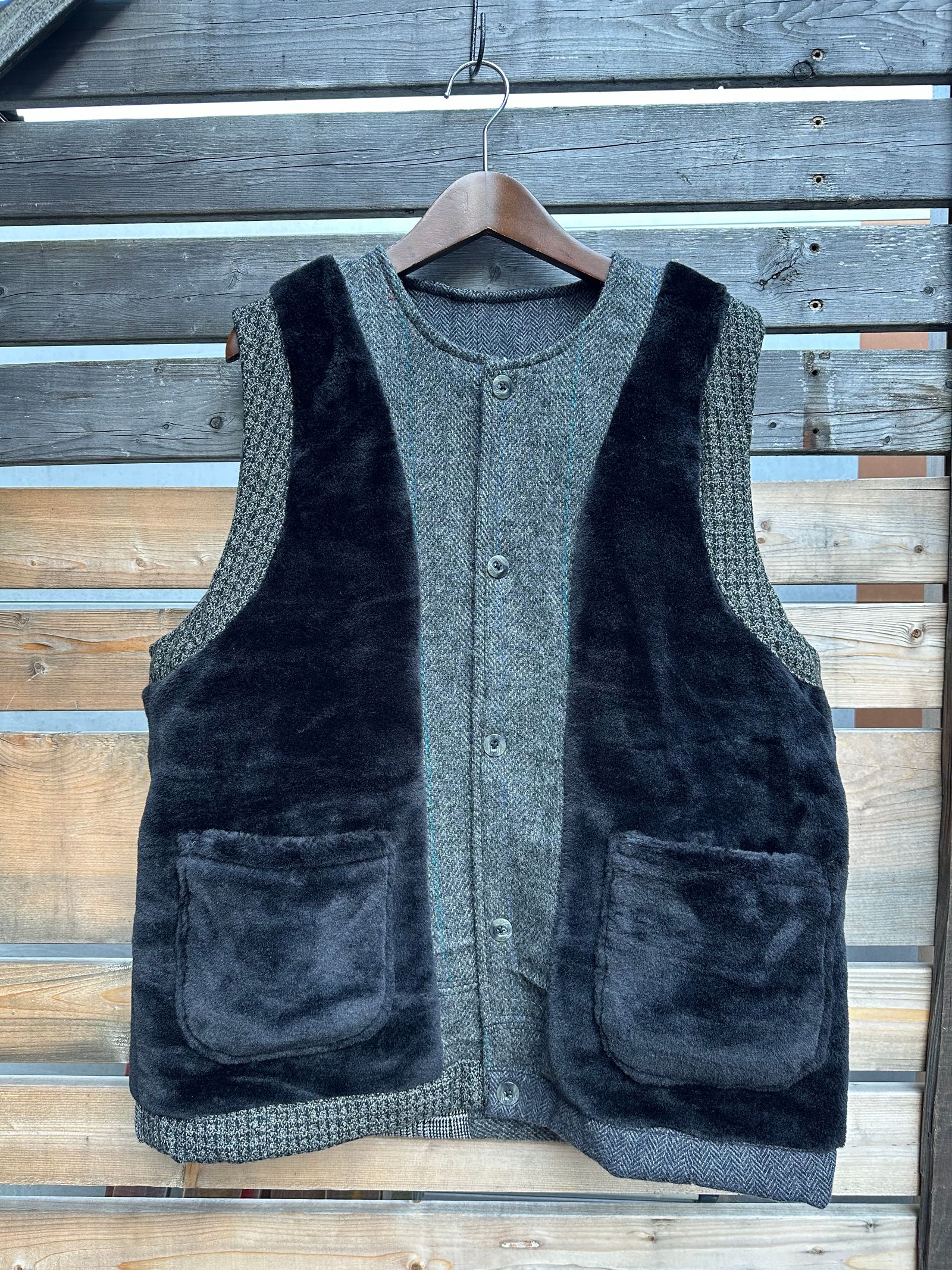 ARTISAN VEST / アルチザンベスト / リバーシブル / ツイード / ブラックL