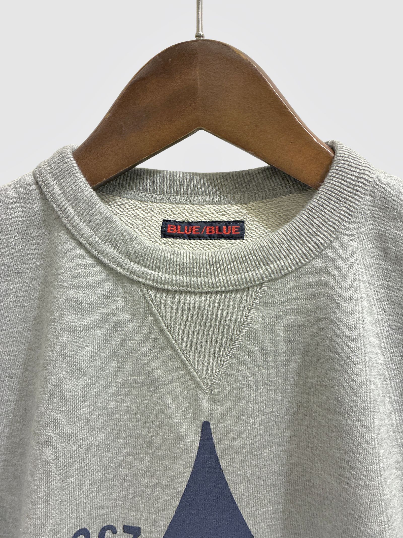 BLUE BLUE インディゴドロップ BB クルーネックスウェット/ グレー / ブルーブルー