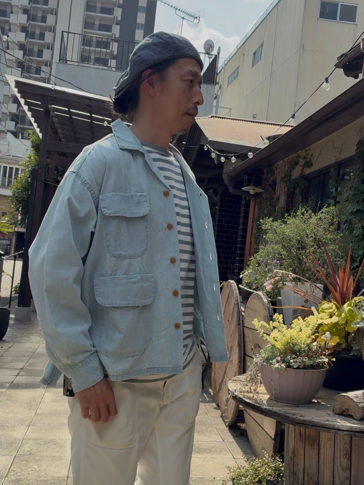 IMPRESTORE / "PORTMAN " LS / オープンカラーシャツ / シャンブレー