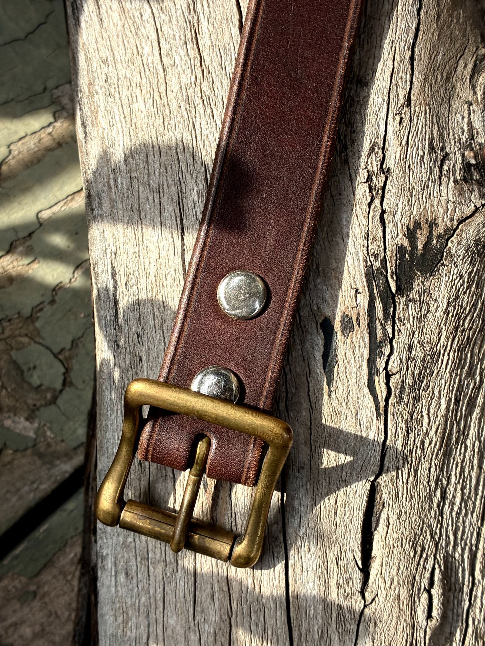 レザーギャリソンベルト ナロー / ブラウン / ヴァスコ