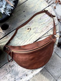 レザートラベルウエストバッグ / ポーチ / ブラウン