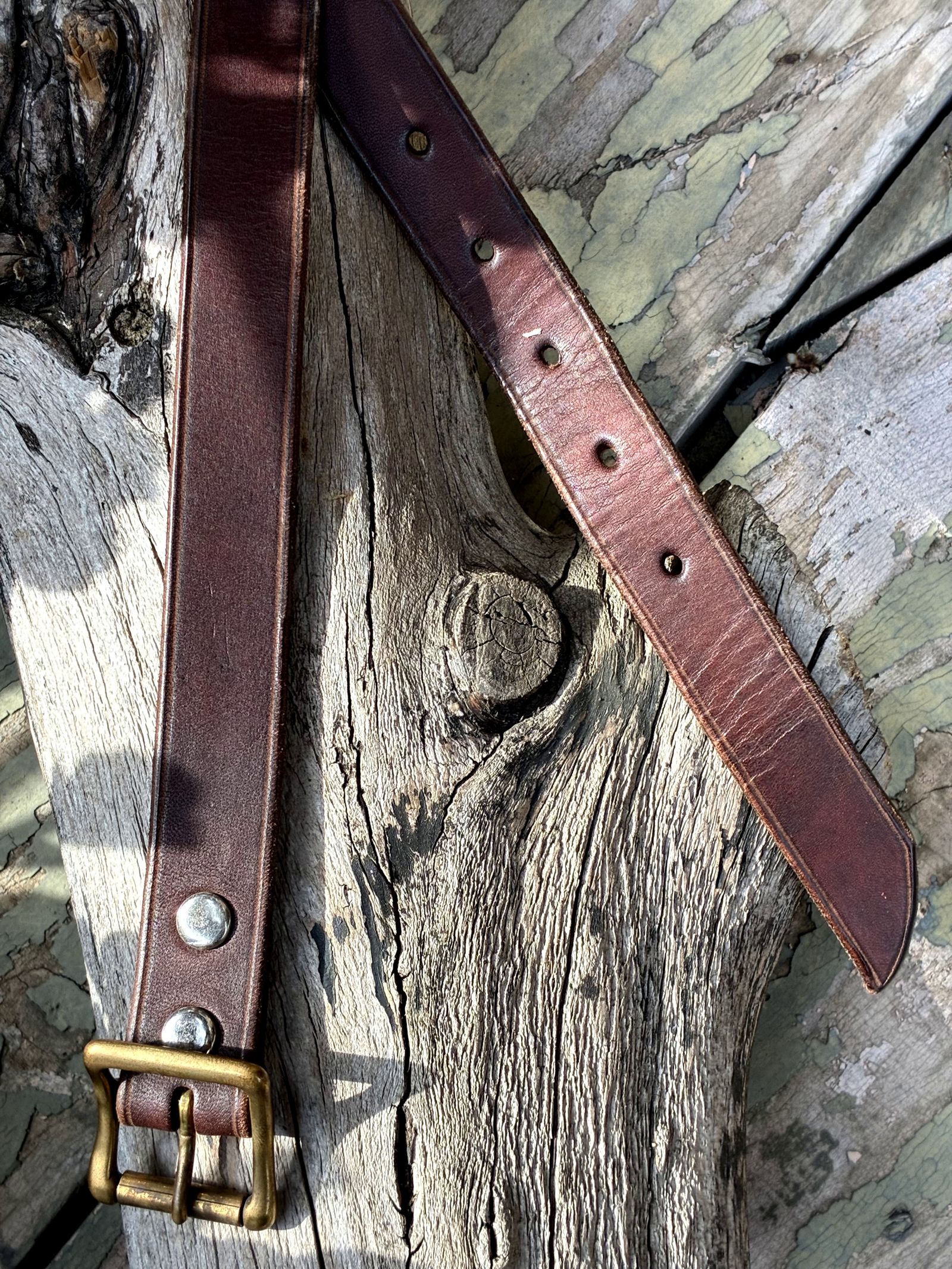 レザーギャリソンベルト ナロー / ブラウン / ヴァスコ