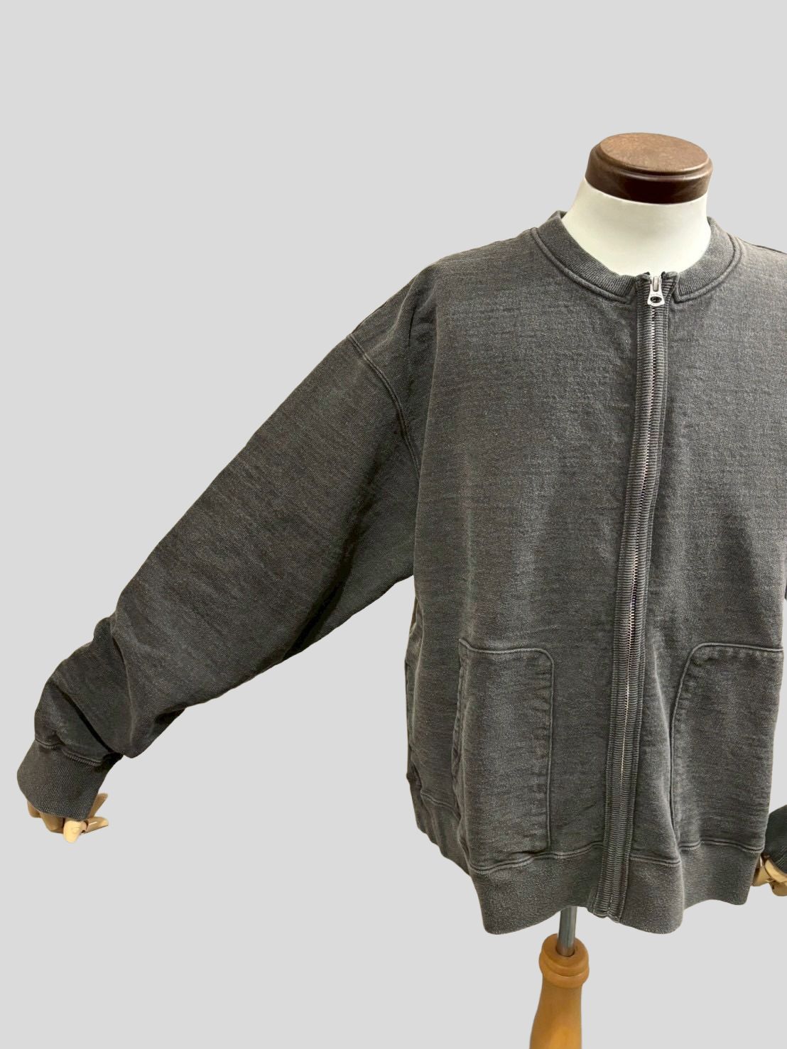 No,10 Crew Zip Parka クルーネックジップスウェットカーディガン / ブラック / UNISON SPECIAL ユニゾンスペシャル