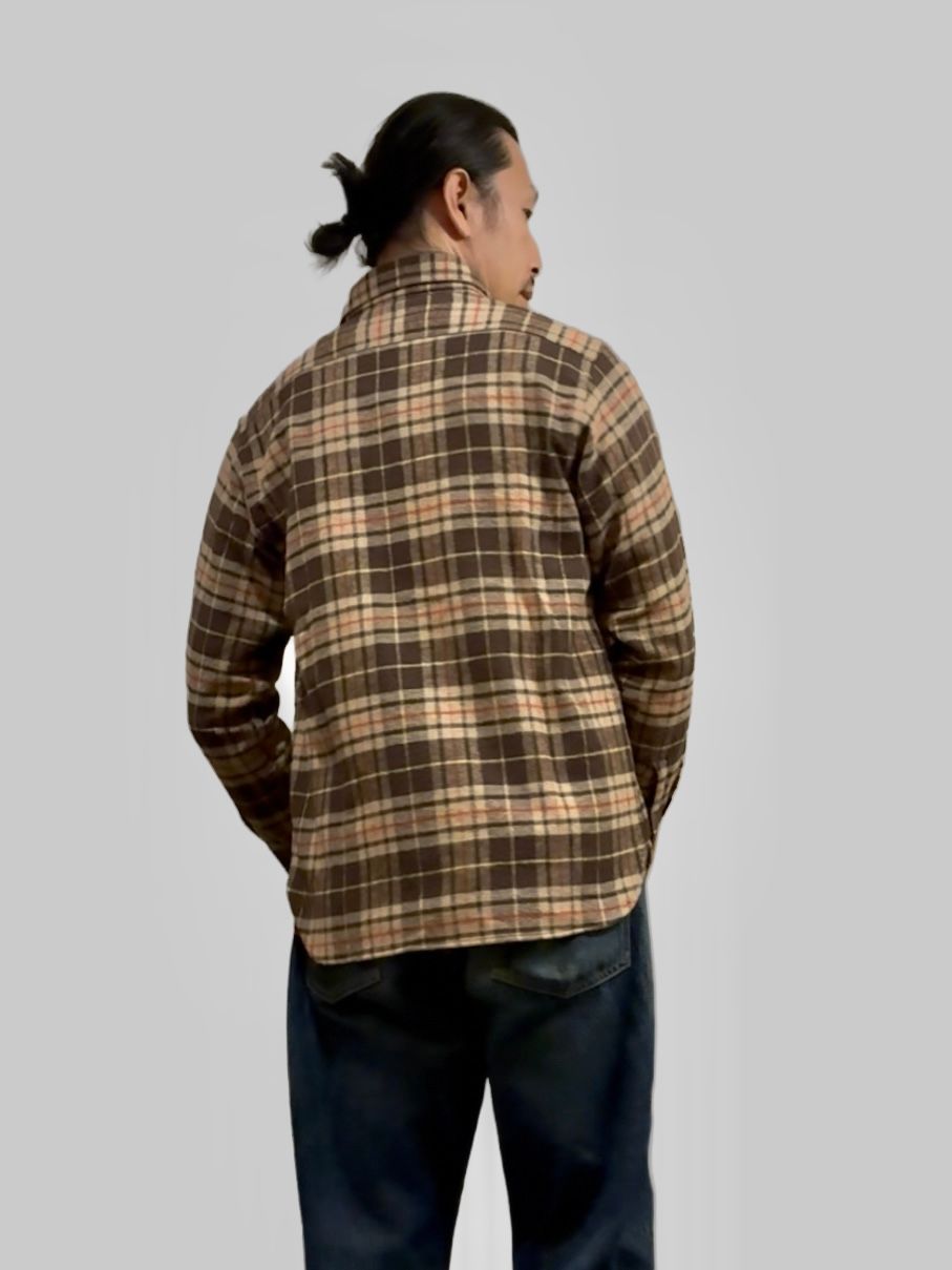ヘビーツイルチェックワークシャツ/HEAVY TWILL CHECK WORK SHIRT / ヘビーネルワークシャツ / ネルシャツ / SC28232 / ブラウン(138)
