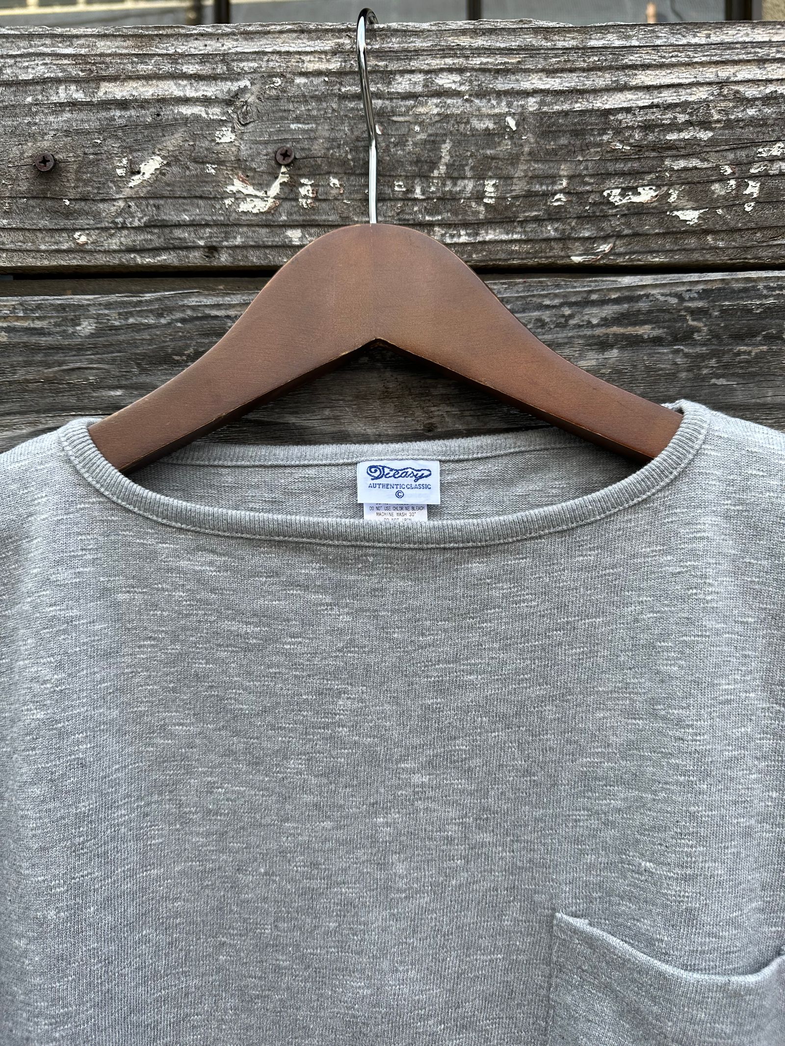 te001SSPK / HDCS ポケットTシャツ / 半袖バスクシャツ / ミックスグレー