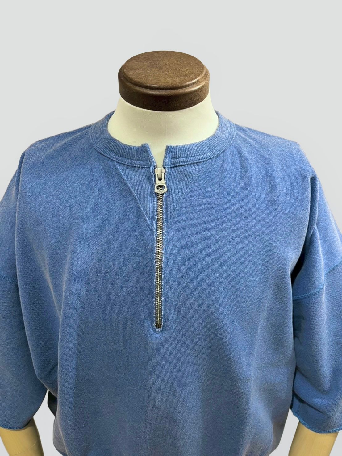 LW Half Zip Chop Sleeve / ハーフジップ 半袖スウェット / ブルー / ユニゾンスペシャル