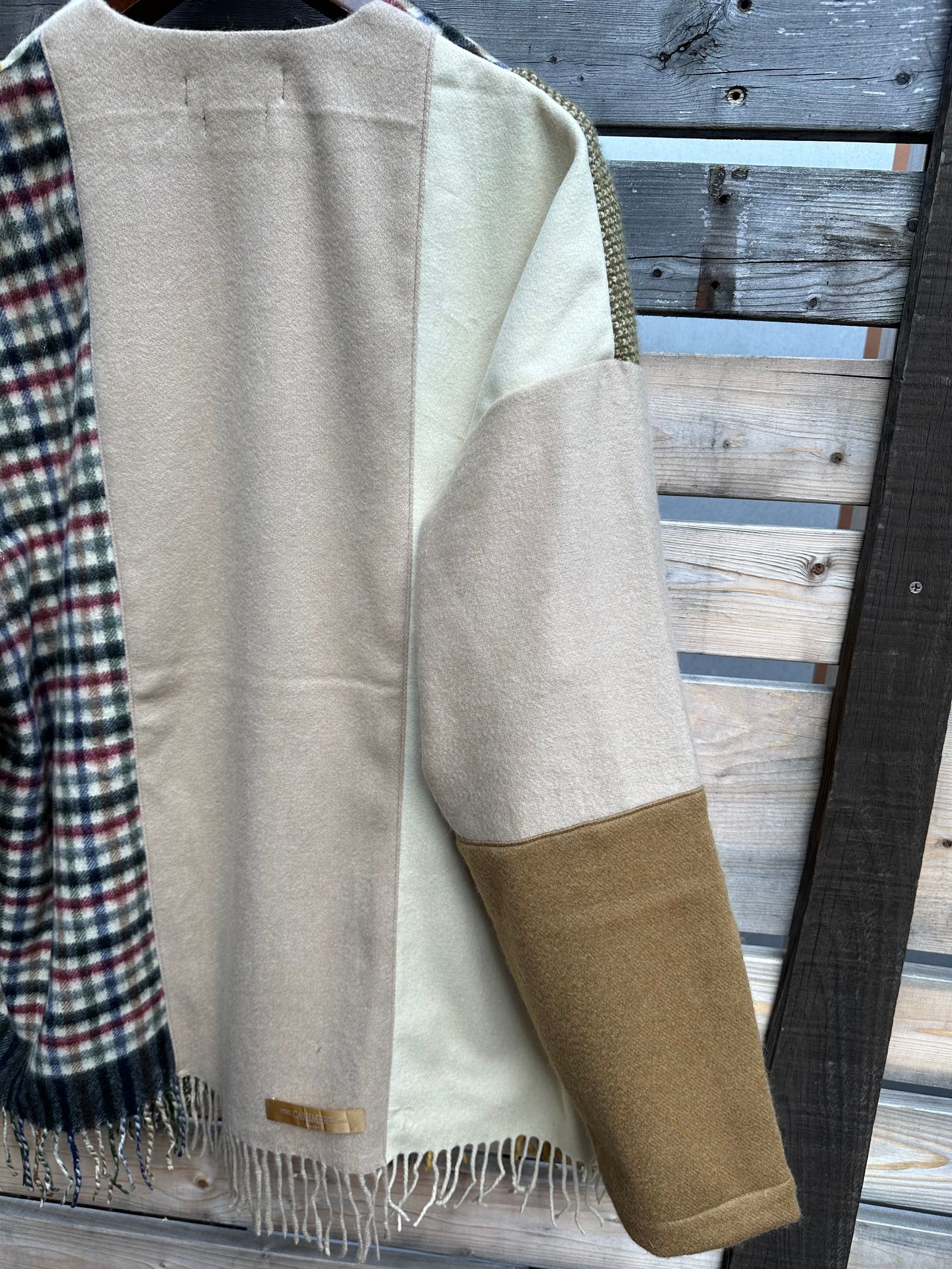 EDGE CARDIGAN / カシミヤマフラーリメイクカーディガン / ブラウン②
