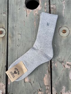 Hエンブロイダリー パイルソックス / H刺繍 / 靴下 / GREY / グレー