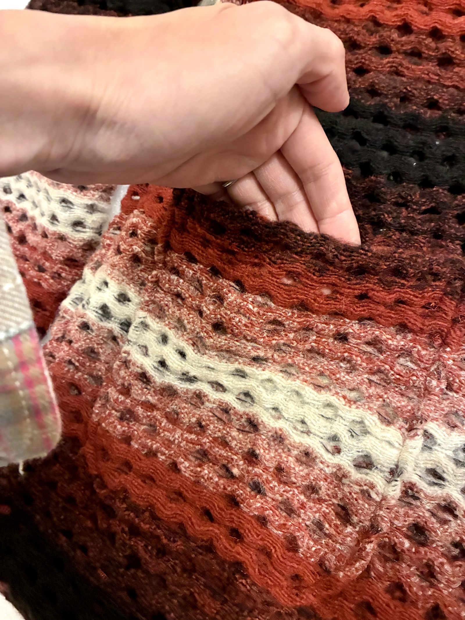 ZIGGY CARDIGAN / グラデーションニットカーディガン / バーガンディ / ナスングワム