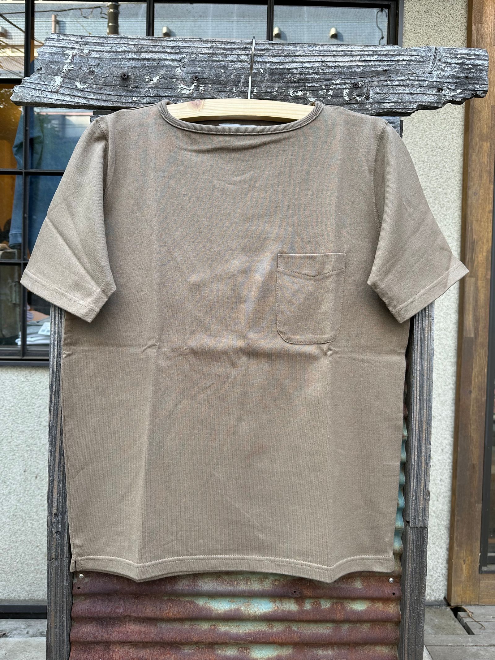 te500 / SUMMER KNIT PK T-SHIRTS / サマーニット / ポケットTシャツ / LT MOCA