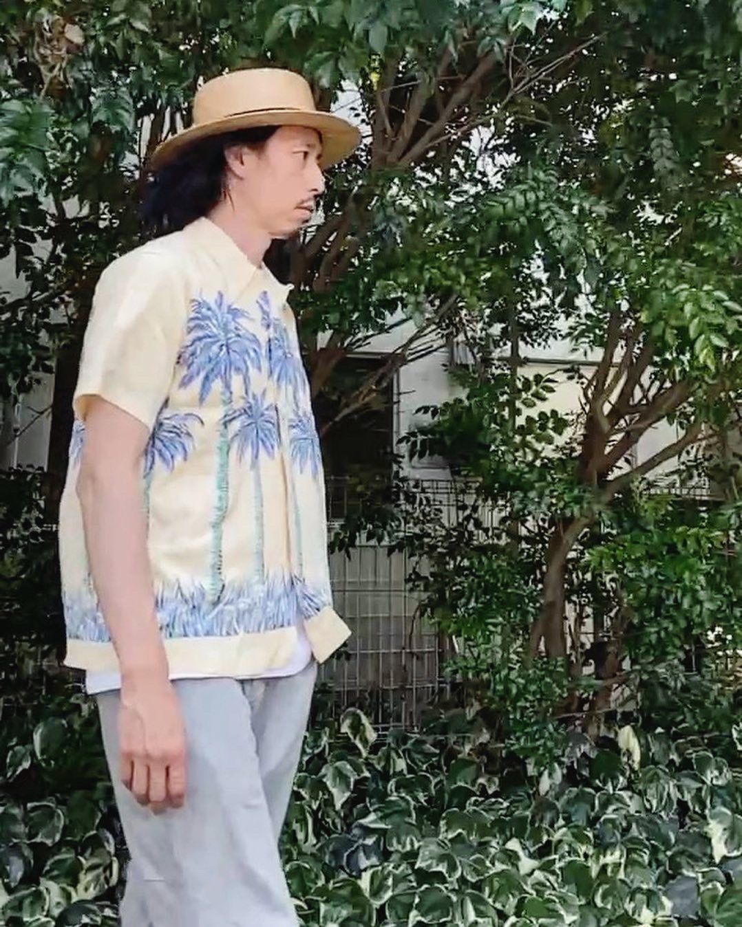 SPECIAL EDITION “PALM TREE“ / パームツリー / 半袖レーヨンシャツ / アロハシャツ / ハワイアン / スペシャル / ヤシの木 / オフホワイト (105)