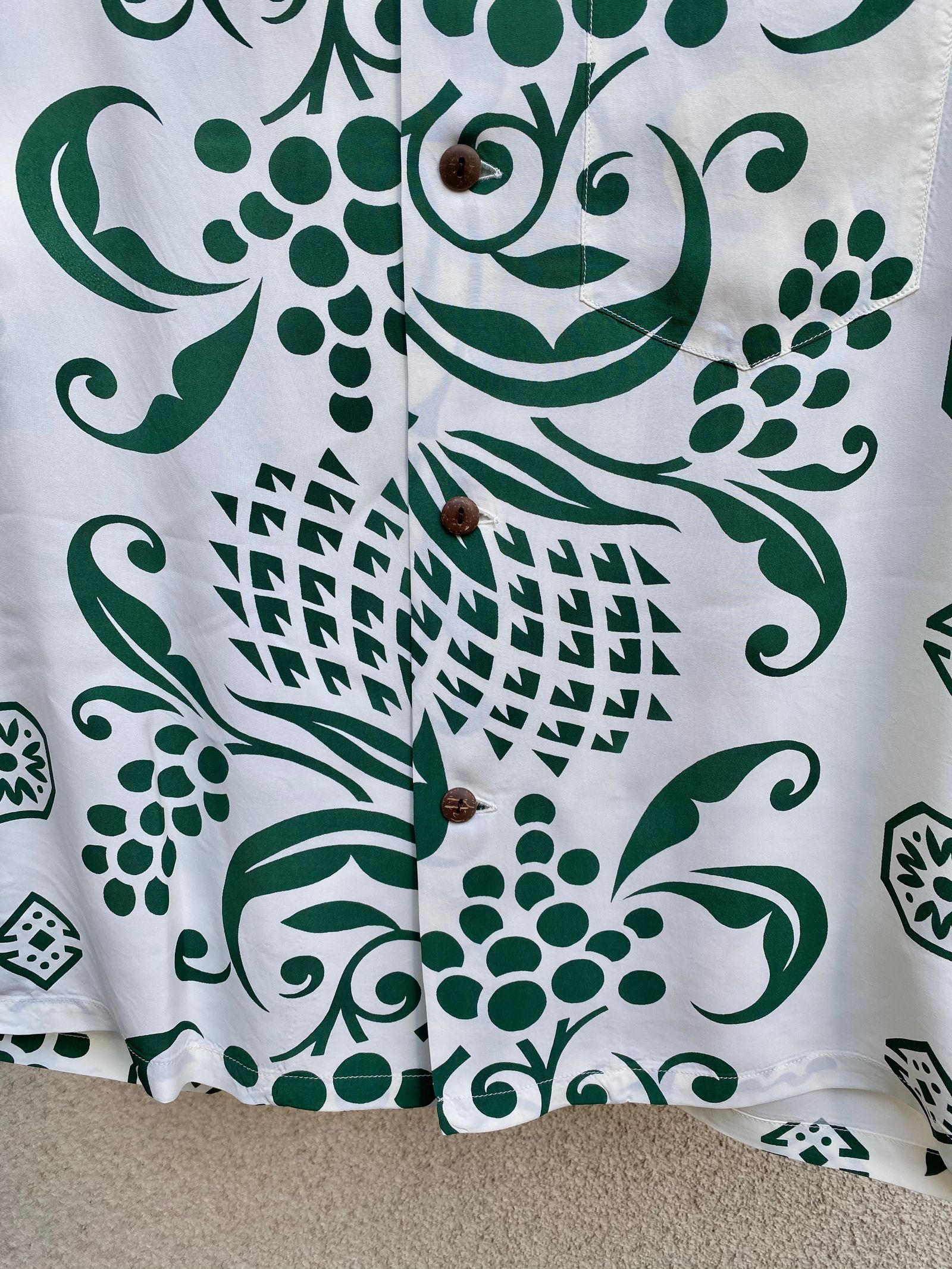 ISLAND PAREU DESIGN / 半袖レーヨンシャツ / アロハシャツ / ハワイアン / ボーダー / パレオ / オフホワイト(105) / SS38566
